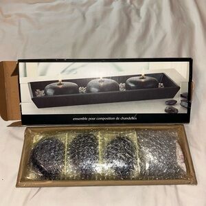 Black Decorative Candle Centerpiece Set